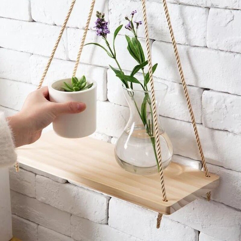 Wisząca roślinka stojaki ścienne proste i modne nowoczesne Style Shop Cafe Home deska drewniana wisząca dekoracja ozdoby