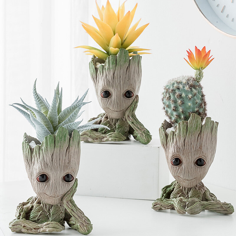 Maceta de maceta de Groot para bebé, figuritas, árbol, hombre, modelo bonito, juguete, maceta para jardín, regalo para niños