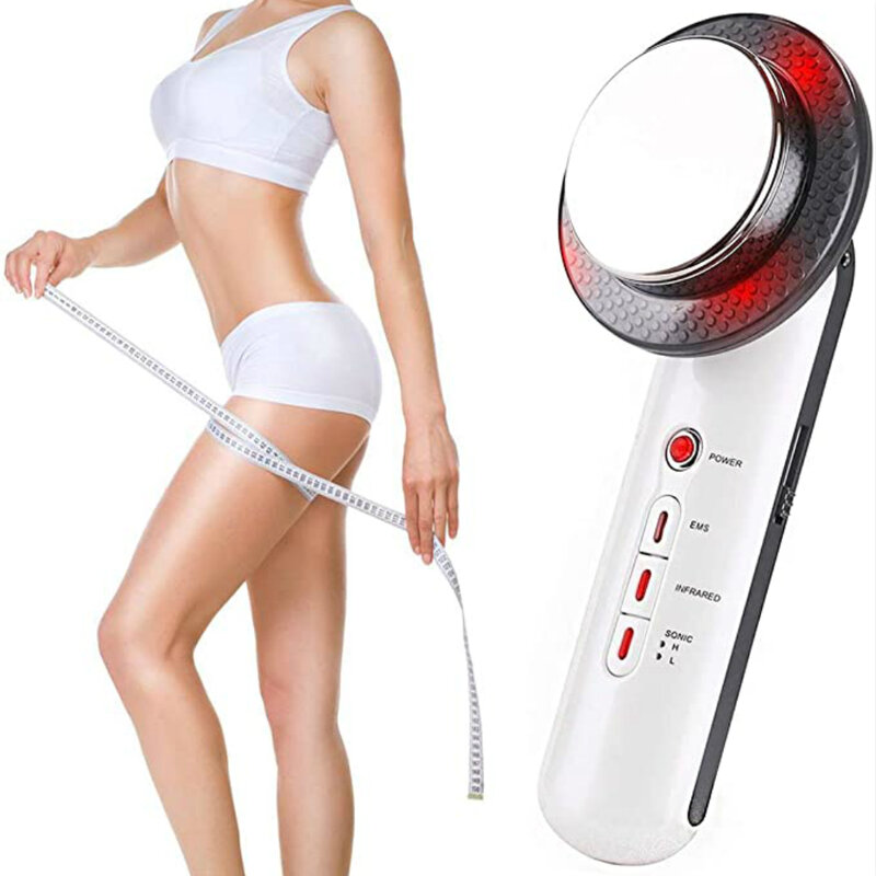 3 In1 EMS Ultrasonic Body Slim อุปกรณ์ Cavitation กระชับผิว Galvanic Infrared ไขมัน Burning Body Massager Beauty