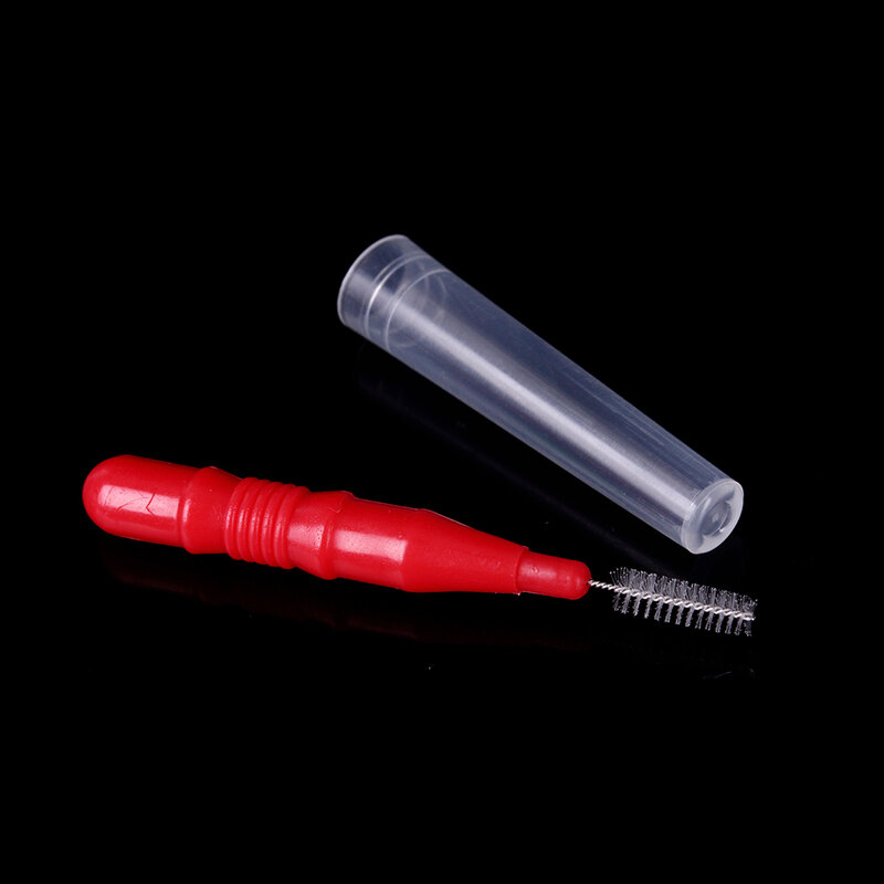 Azdent 15 unidades/pacote ortodôntico fio escova de dentes push-pull interdental goma escova 0.7mm oral cuidado palito dente clareamento