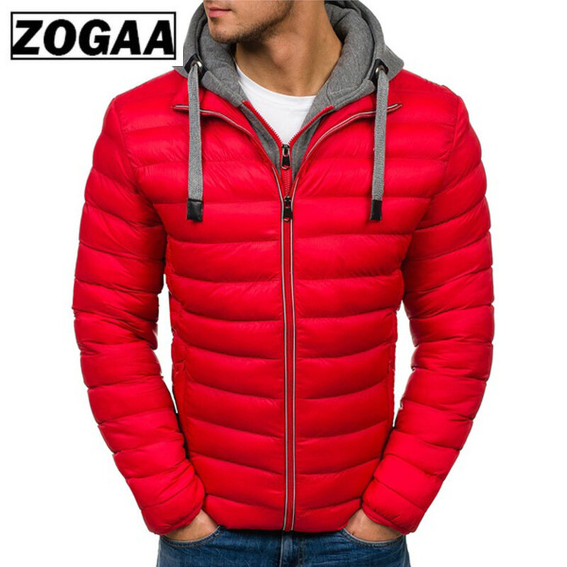 Мужская куртка с капюшоном ZOGAA, хлопковая парка, сохраняющая тепло, зимняя, 2021