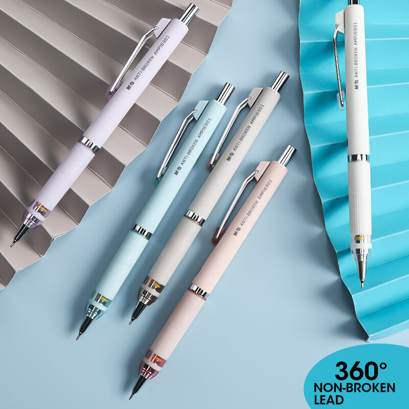 M & G 1PC 0.5mm 0.7mm nie uszkodzony ołów ołówek automatyczny Morandi kolor automatyczne ołówki na przybory szkolne dla uczniów