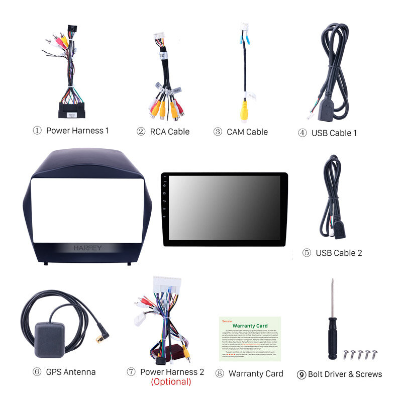 Harfey-Radio con GPS para coche, reproductor con Android 10, pantalla táctil HD, WIFI, USB, DVR, vídeo 2009 P, 9 pulgadas, IX35 para Hyundai, 2010, 2011-2015, 1080