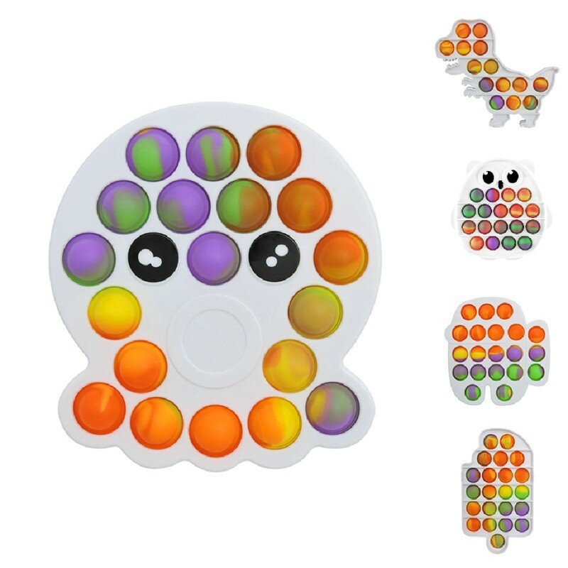 Fidget Sensory Squeeze ของเล่น Rainbow Push Bubble ของเล่น Antistress Reliever ความเครียดผู้ใหญ่เด็กง่าย Dimple Controller Board ของขวัญ
