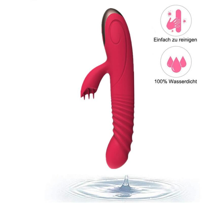 Elektryczny bezprzewodowy teleskopowy język królik wibrator kobiet G spot automatyczne zaufanie cipki wibrator Dildo Sex zabawki dla kobiet