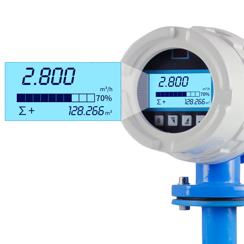 水の流量計0〜30m 3/hセンサー直径DN10〜DN600精度1.0% または0.5% (オプション) デジタル液体電磁流量計
