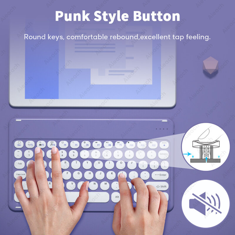 Para ipad teclado mini teclado sem fio bluetooth-compatível recarregável tablet teclado para telefone portátil android ios windows