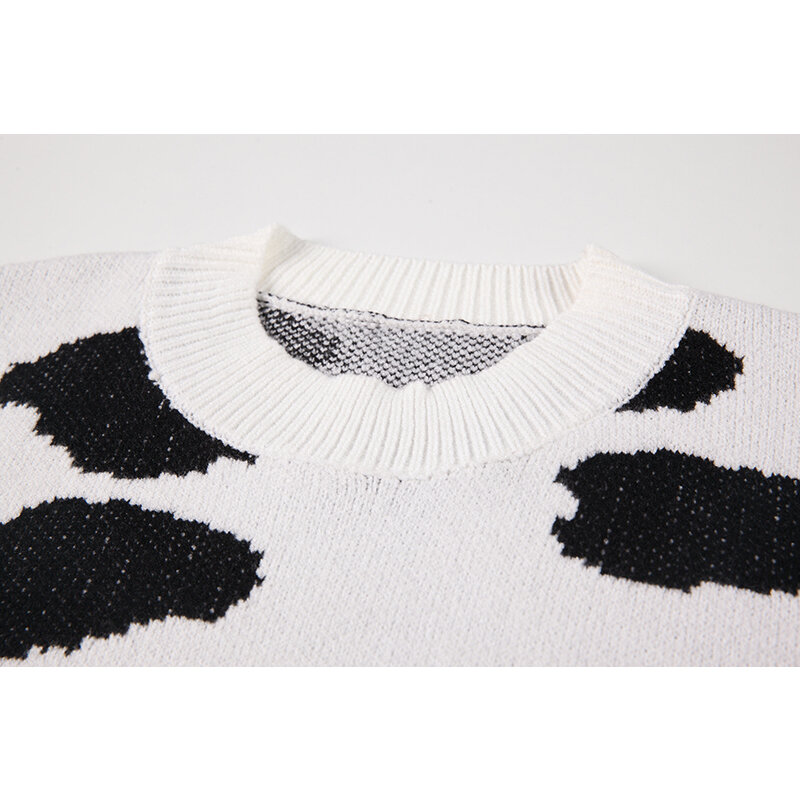2021 w koreańskim stylu na zimę luźne ponadgabarytowe modne swetry w stylu Casual kobiety O Neck swetry damskie z długim rękawem Harajuku dzianinowe swetry