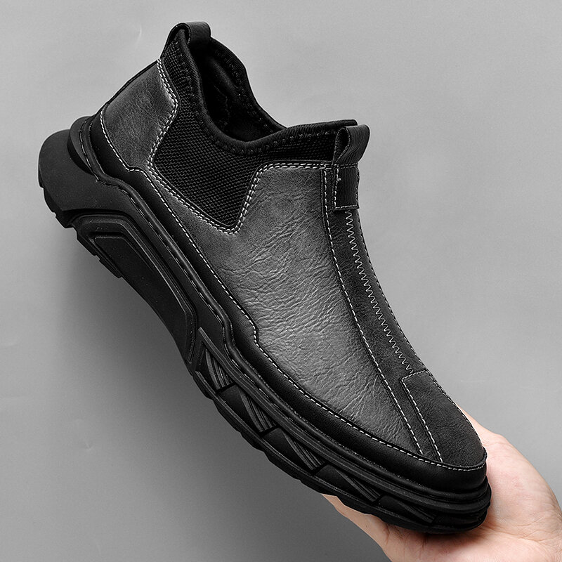 2021 nuevos zapatos de los hombres de alta calidad de cuero genuino zapatos casuales zapatos de cuero de moda ZAPATOS DE TRABAJO cómodos Slip On mocasines de gran tamaño