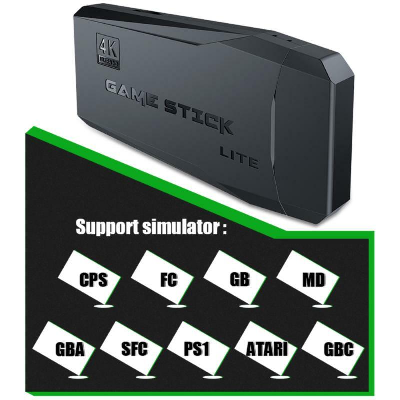 4K HD لعبة فيديو وحدة التحكم 2.4G وحدة تحكم لاسلكية مزدوجة ل PS1/FC/GBA ريترو TV Dendy لعبة وحدة التحكم 10000 ألعاب عصا