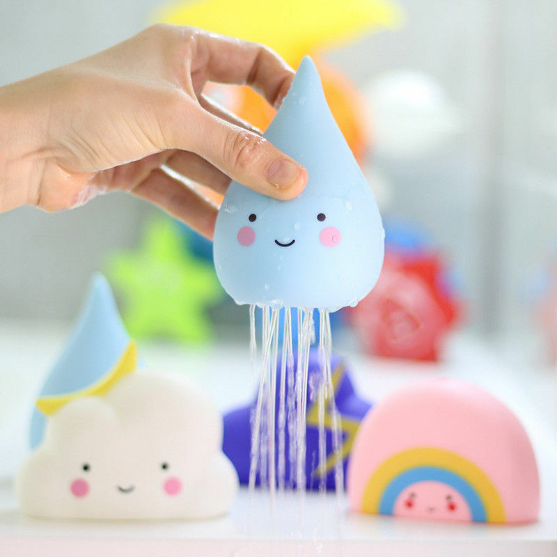 4PC giocattoli da bagno per bambini svegli gioco da bagno strumento per spruzzare l'acqua nuvole doccia giocattoli galleggianti giocattoli da bagno per bambini giocattoli educativi precoci