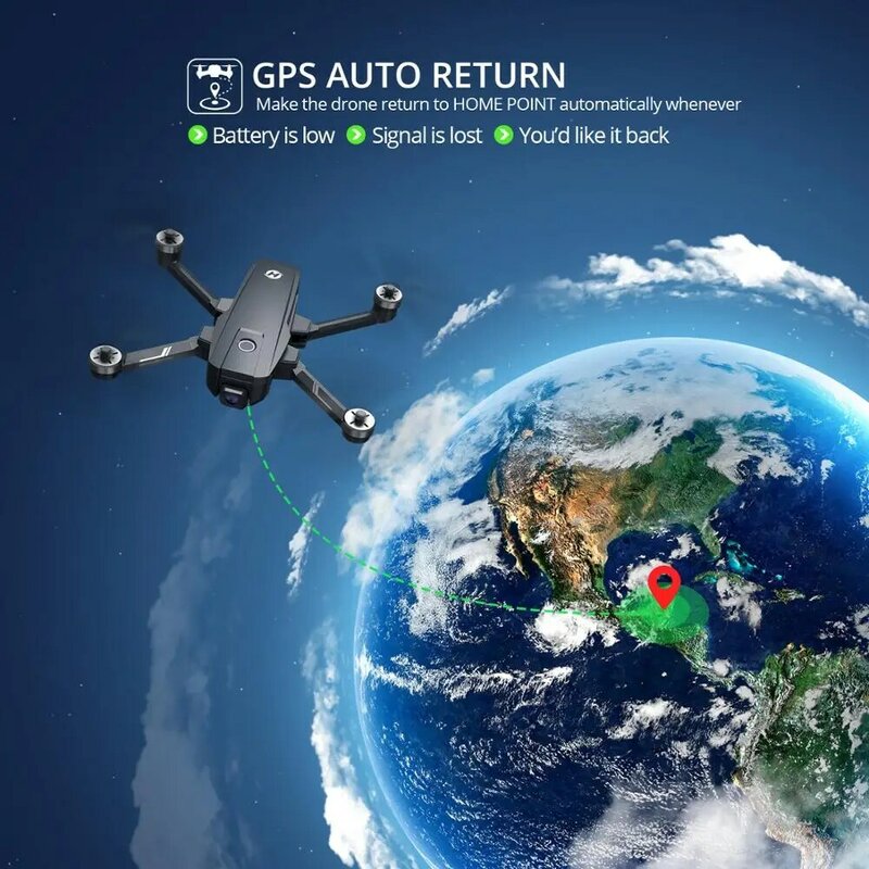 Batu Suci HS105(HS720E) Drone GPS EIS 4K UHD Dengan Stabilisasi Gambar Listrik GPS 5G FPV Quadcopter dengan Casing Motor Tanpa Sikat