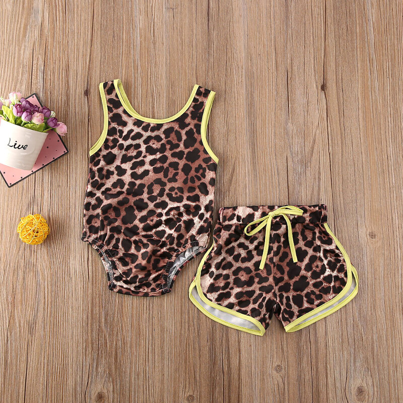Hirigin-Conjunto de Bikini con estampado de leopardo para bebé, traje de baño de dos piezas con estampado de leopardo, de 0 a 24 meses, 2121