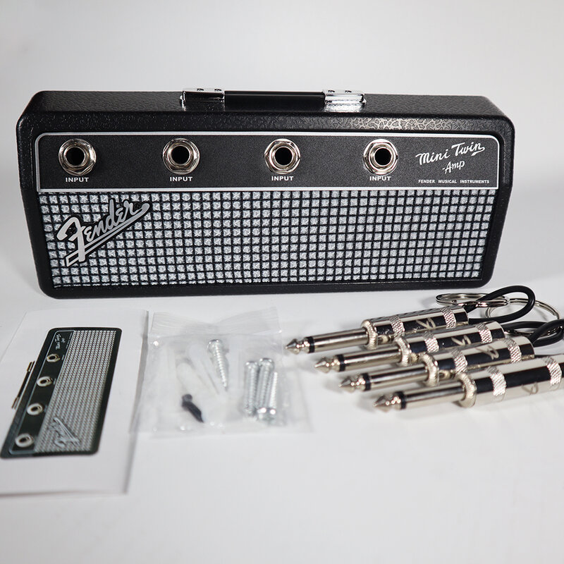 Fender พวงกุญแจกีตาร์บลูส์ Hook ตกแต่งผนัง JCM800 Key Storage Rack เครื่องขยายเสียงของขวัญแหวนแม่บ้านบนผนัง