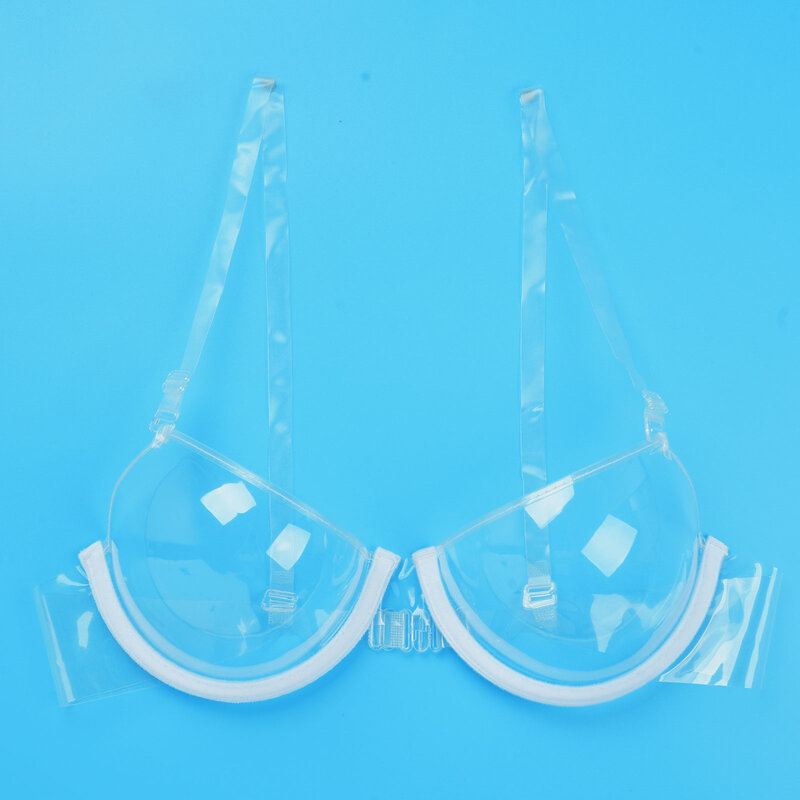 Sutiãs sexy para mulher transparente sutiã superior de plástico push up sutiãs invisível alças de ombro ajustável sutiã com underwire