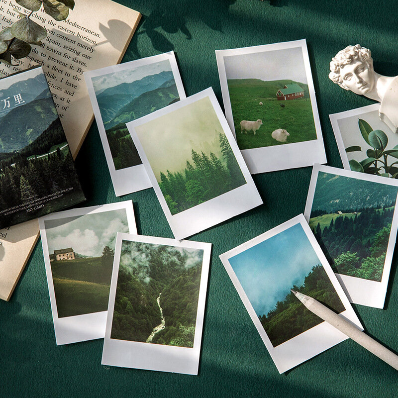 30 개/몫 낭만적 인 풍경 시리즈 Lomo 카드 판타지 하늘 바다 풍경 구름 종이 스티커 메시지 카드