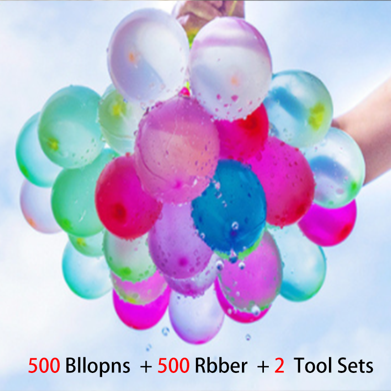 Ballons de baudruche avec élastiques pour les fermer, facile à remplir pour faire des balles à eau, parfait pour l'été, la plage et le jeu en plein air, jeux pour enfants et adultes, 500 pièces