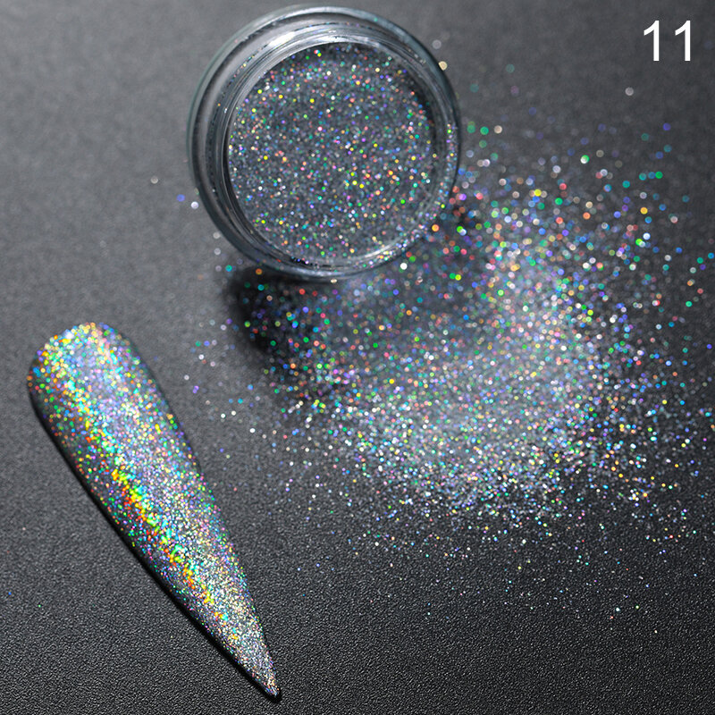 1Pc Iriserende Nail Poeder Glitter Sliver Serie Nail Pailletten Pigmenten Nail Art Vlokken Decoratie Diy Polish Gereedschappen