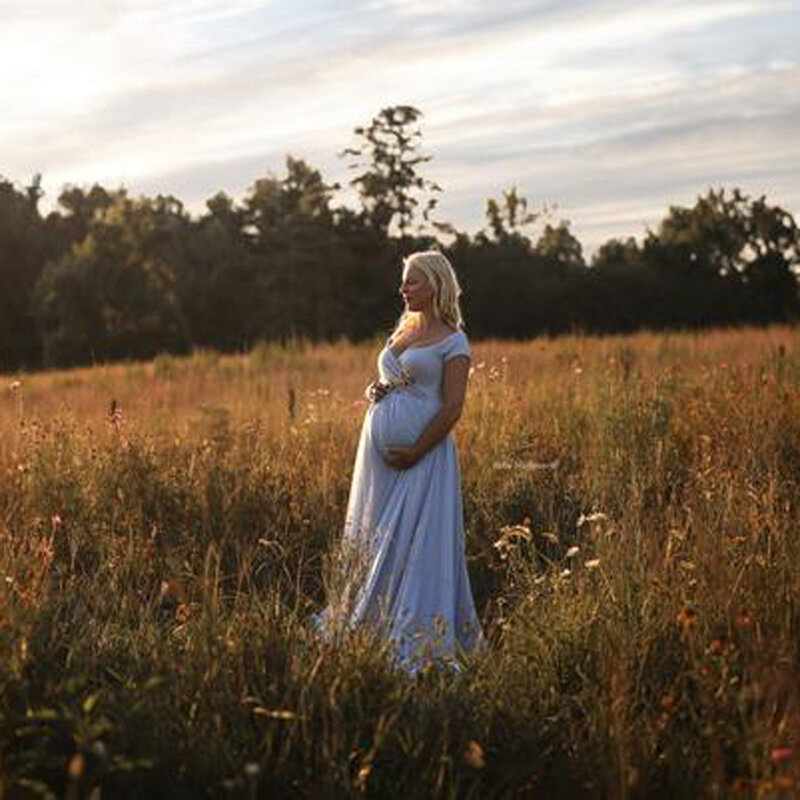 Długa fotografia ciążowa rekwizyty ciąża sukienka fotografia sukienka ciążowa na sesja zdjęciowa sukienka ciążowa koronkowa suknia Maxi 79