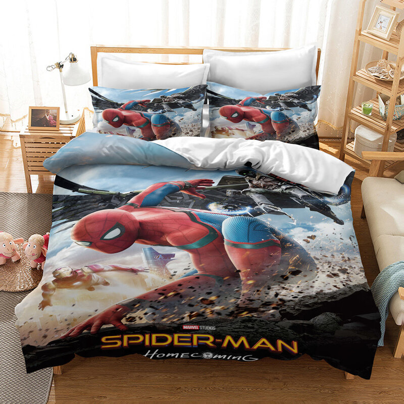 Disney Spider-Man Beddengoed Set Marvel Karakter Jongen Beddengoed Set Luxe Dekbedovertrek Beddengoed Set De Cama 3d beddengoed Sets