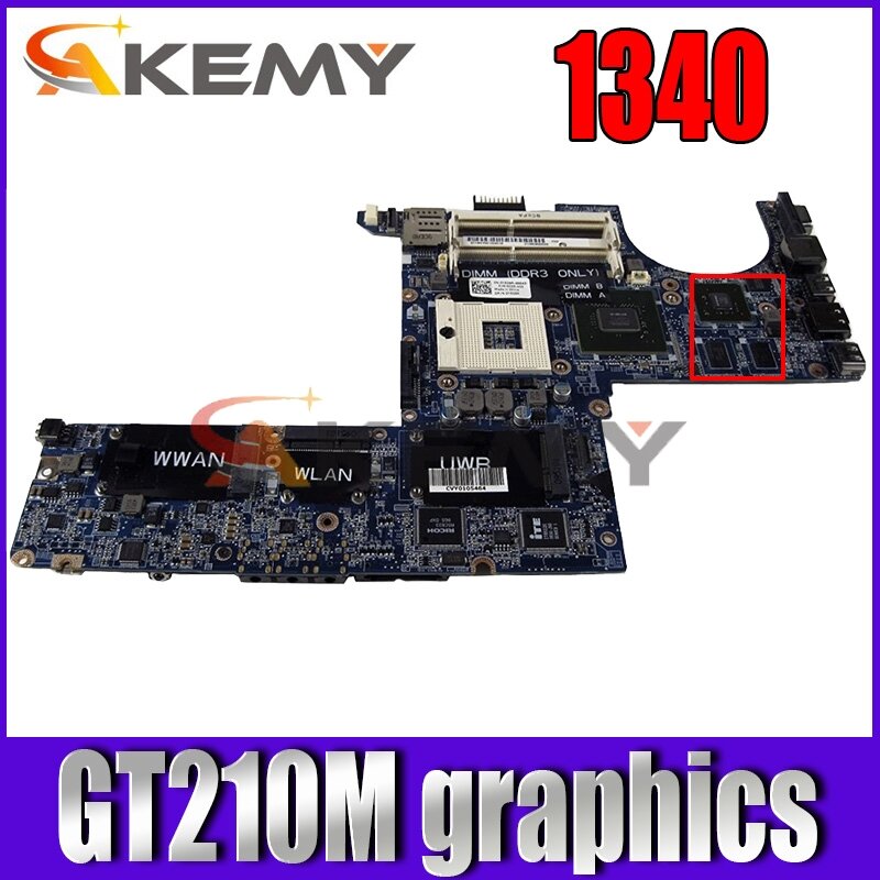 Akemy CN-0Y526R 0Y526R Y526R Laptop Motherboard For Dell Studio XPS 1340 Main board DDR3 GT210M graphics Free CPU