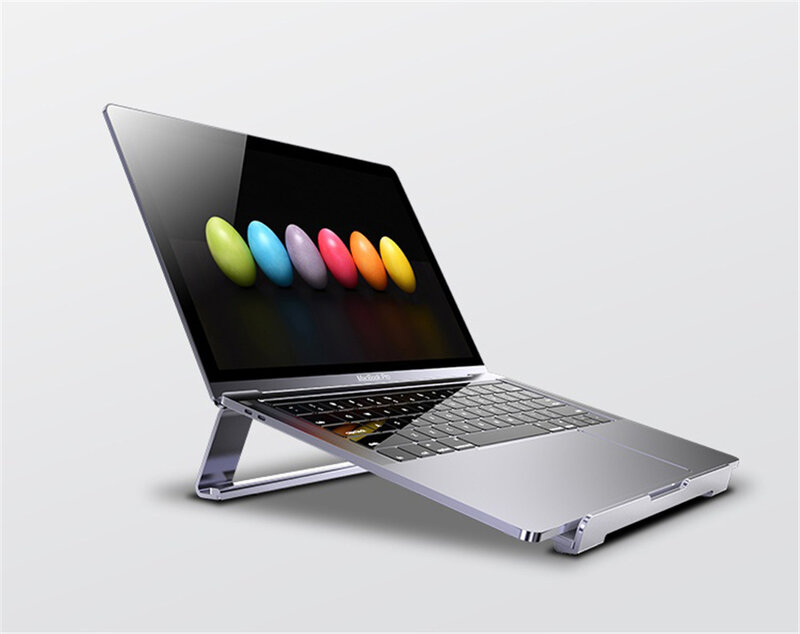 Подставка для ноутбука из алюминиевого сплава, портативный держатель для ноутбука Macbook Air Pro 13 15, нескользящий Силиконовый кронштейн для охл...