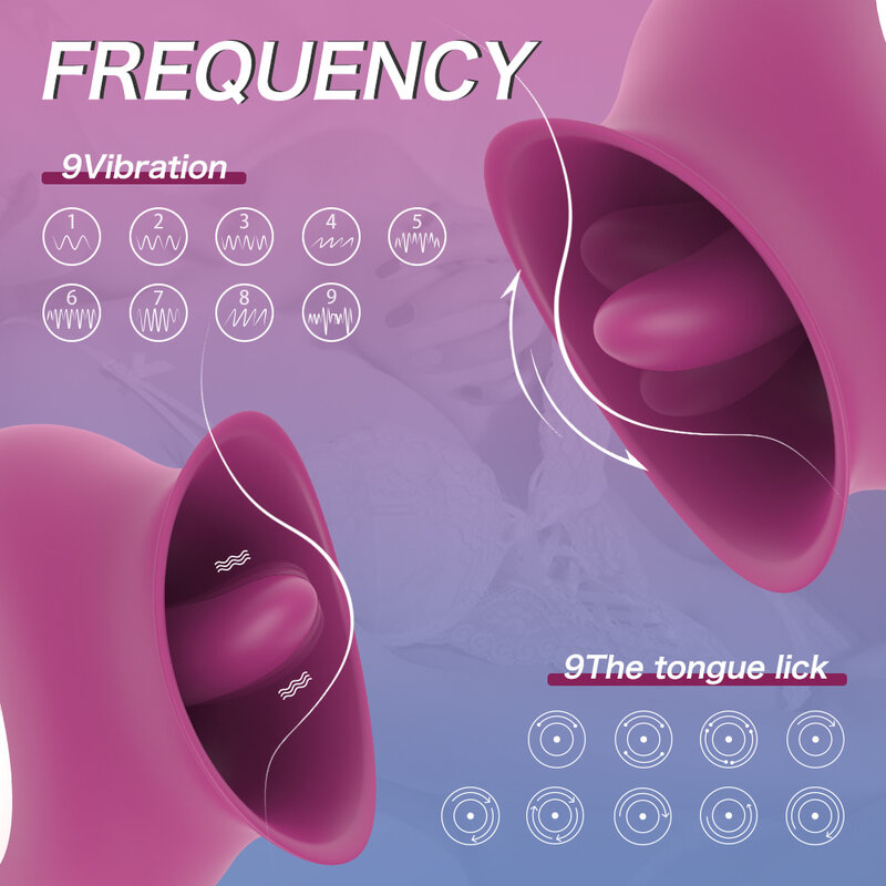 Vibratore per le donne g-spot leccare Dildo clitoride stimolatore del capezzolo lingua orale figa Vagina giocattoli del sesso per le donne masturbazione femminile