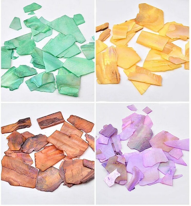 12Box/Set Colorful Natural Sea Shell Nails Abalone Shell Fragments Texture  3d Charm Nail Art Decoration Slice DIY Manicure tool