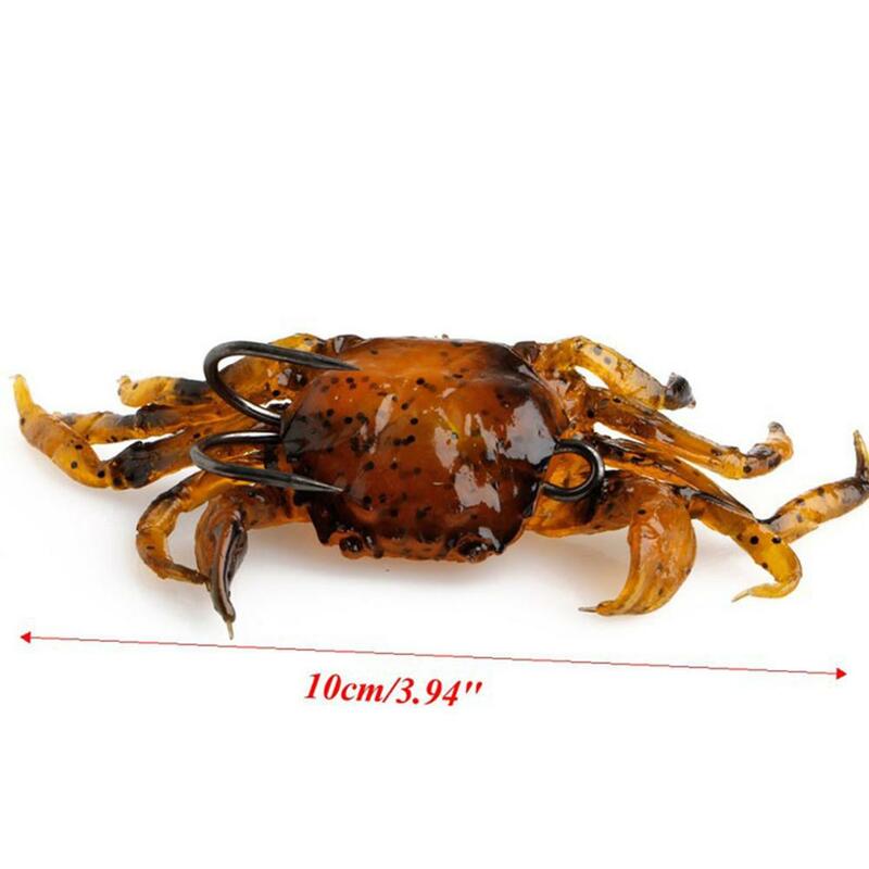 Leurre souple en forme de crabe avec hameçon, appât artificiel de type poisson nageur idéal pour la pêche en mer ou en eau salée, 10cm