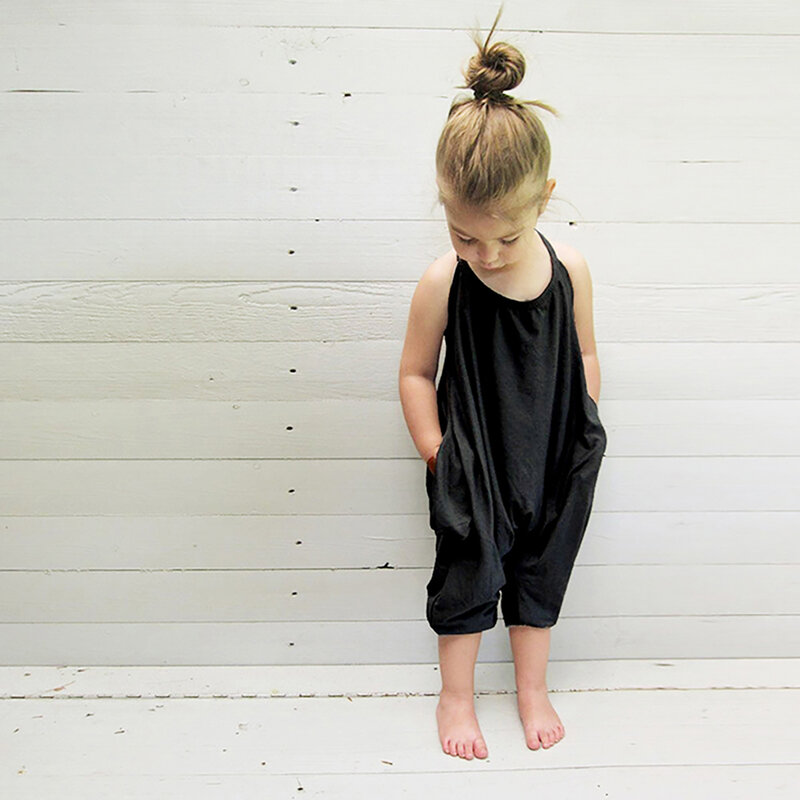 Baru Fashion Anak Bayi Gadis Tali Katun Baju Monyet Balita Sling Jumpsuit Celana Panjang Harem Renda Olahraga Kasual Longgar Musim Panas Pakaian