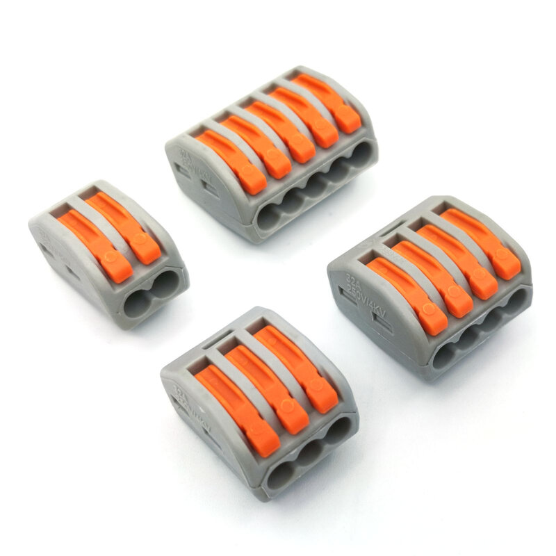Miniconectores de cable rápido, Conector de cableado compacto Universal, Pin de bloque de terminales push-in, 50/100, 222, 212, 213, 214, 30/215 Uds.