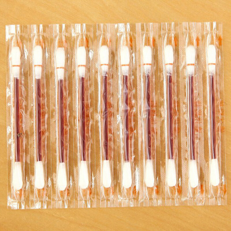 Bâtonnets désinfectants multifonctions, 100/50 pièces, Double coton-tige médical jetable à l'iode en bois, barre Portable de maquillage