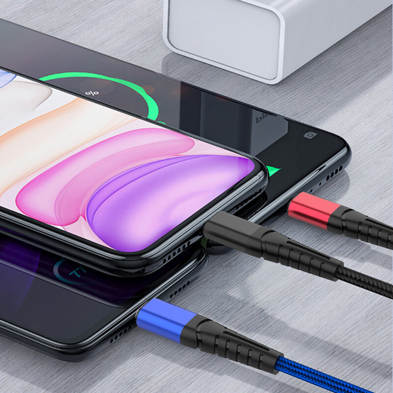 Cable de carga rápida 3 en 1, Cable de datos tipo C, Usb para Iphone, Android, Xiaomi, Huawei, Samsung
