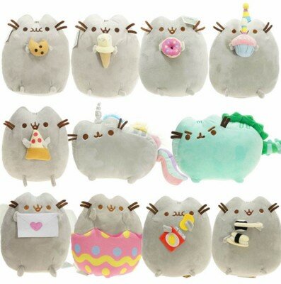 Peluche de gato de dibujos animados para niños, Donuts, Gato Kawaii, galleta, helado, pastel de arcoíris, animales de peluche suaves, juguetes para niños, regalo