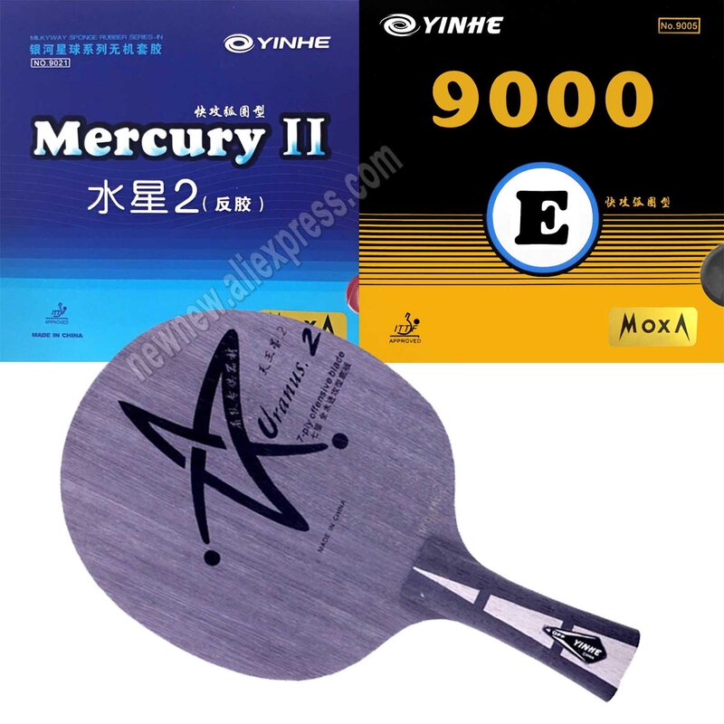 Yinhe-U-2 de madera de 7 capas u2 con Yinhe mercury 2, hoja de goma para mesas, tenis, raqueta de ping pong