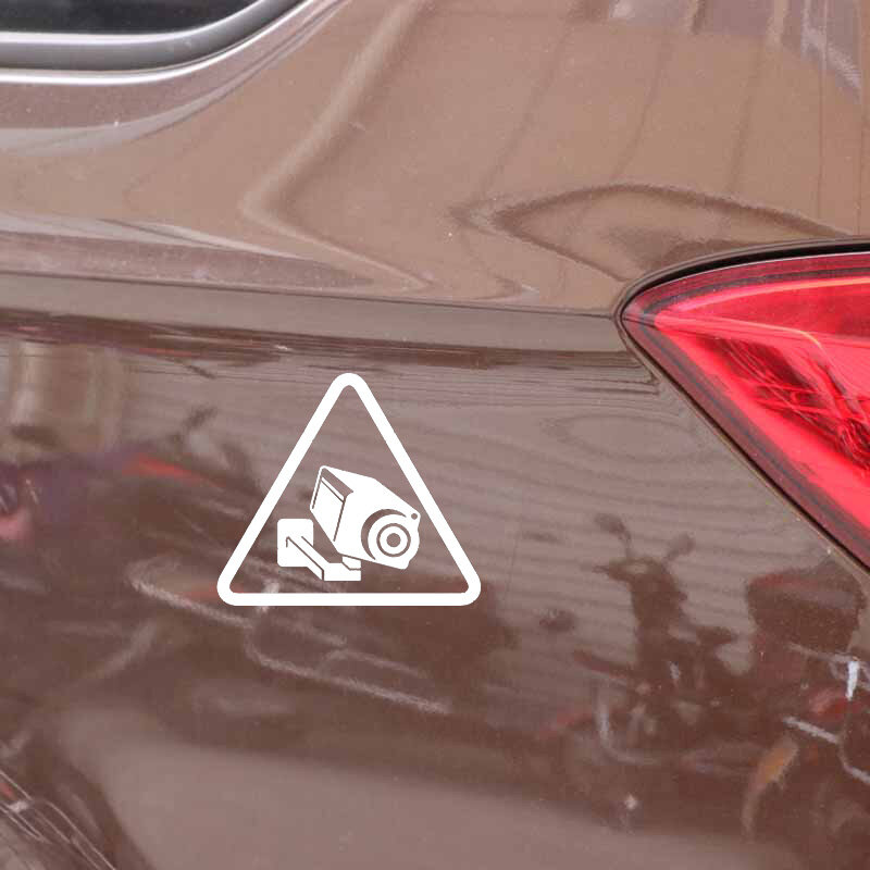 Kamera CMCT CTV video surveillance Sign Vinyl czarny/srebrny wodoodporna pokrywa scratch car sticker 14.2cm * 12.5cm