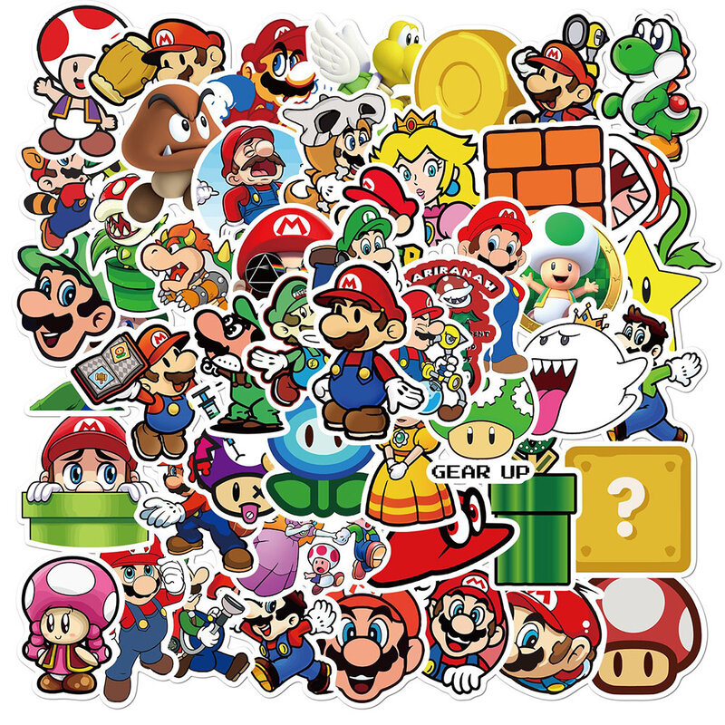 10/30/50/100PCS Anime Super Mario Spiel Cartoon Aufkleber Skateboard Gepäck Laptop Telefon Aufkleber Graffiti aufkleber Kid Classic Spielzeug