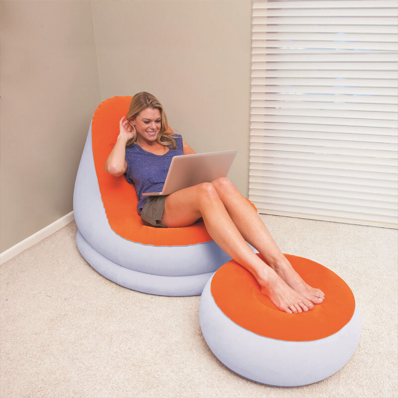 Flocage gonflable deux pièces ensemble paresseux canapé-lit déjeuner chaise longue Portable multifonctionnel plage extérieure meubles de haute qualité