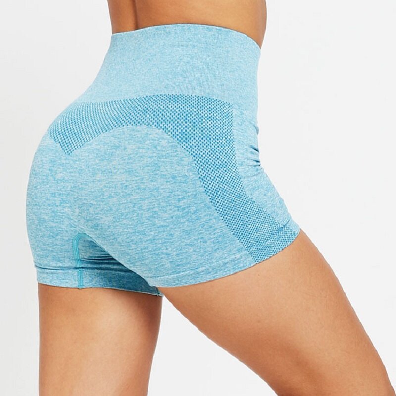 Pantalones cortos de Yoga sin costuras para mujer, ropa deportiva de realce para Fitness, correr, entrenamiento de cintura alta