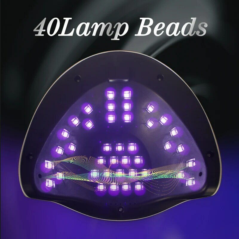 Lámpara UV LED para manicura, esmalte de Gel de secado rápido, 40LED, pantalla LCD, 4 Ajustes de sincronización, Sensor inteligente, herramientas para salón de manicura