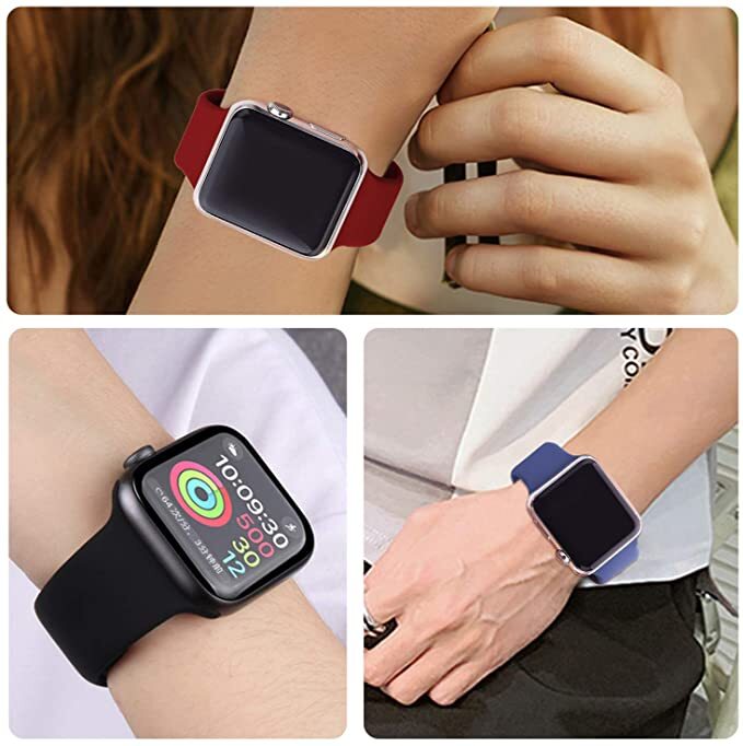 Bracelet Sport en caoutchouc pour Apple Watch, pour Apple Watch Se 6 5 4 44MM 40MM, accessoires pour iWatch série 4 3 21 38MM 42MM