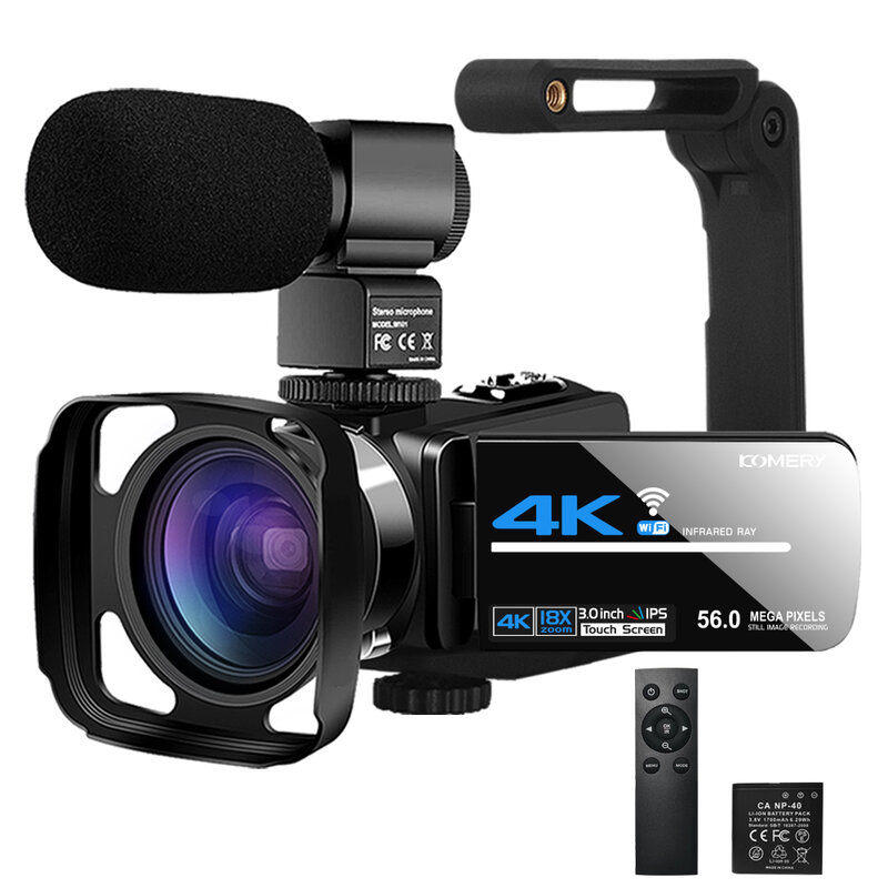 비디오 카메라 블로깅 용 유튜브 카메라 IR 야간 투시경 라이브 스트리밍 UHD 4K GVOLO 웹캠 48MP 16X 디지털 캠코더