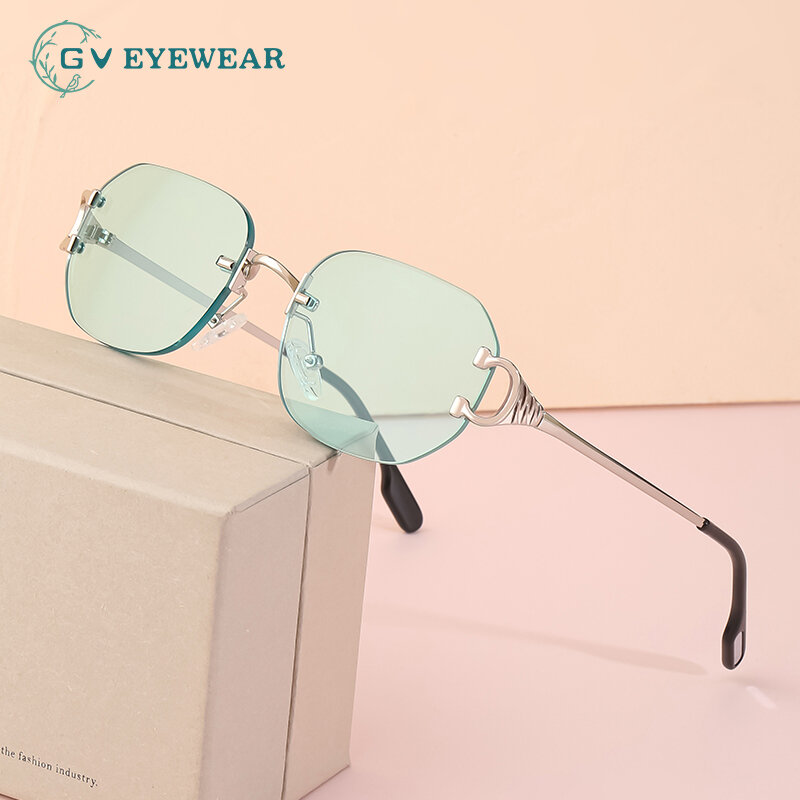 Gafas de sol cuadradas con montura de metal para hombre y mujer, lentes de sol con protección UV400, a la moda, diseños de lujo, para viajes y conducir, GV