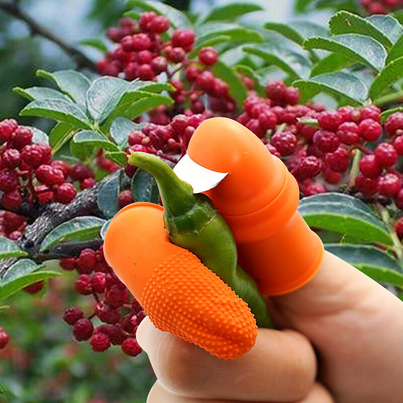 Faca de costura de dedo, capa protetora de borracha para ponta do dedo, cortador de polegar, dispositivo de lágrima de vegetais, ferramentas de jardinagem doméstica