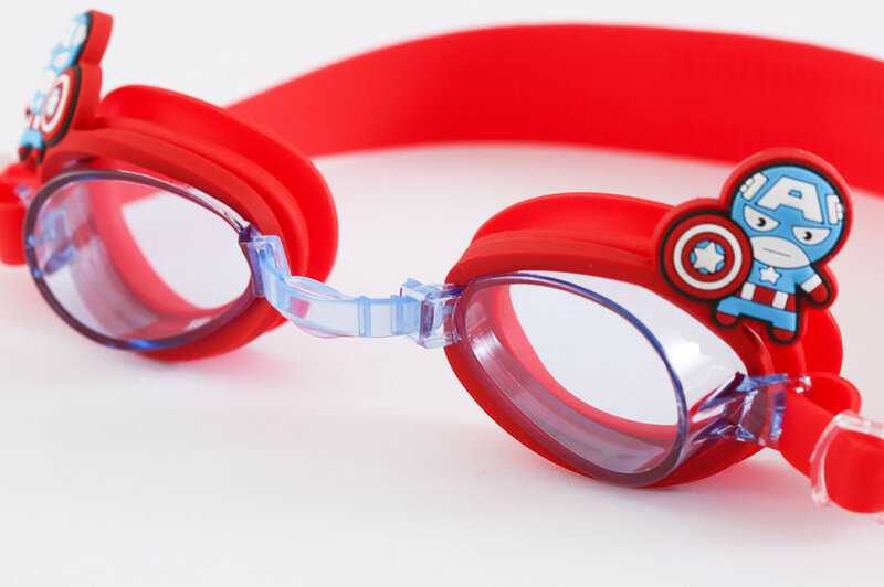 Marvel 'S ว่ายน้ำเด็กใหม่แว่นตาสไตล์การ์ตูนกัปตันอเมริกาน่ารักเด็ก Anti-Fog และแว่นตาว่ายน้ำกันน้ำ