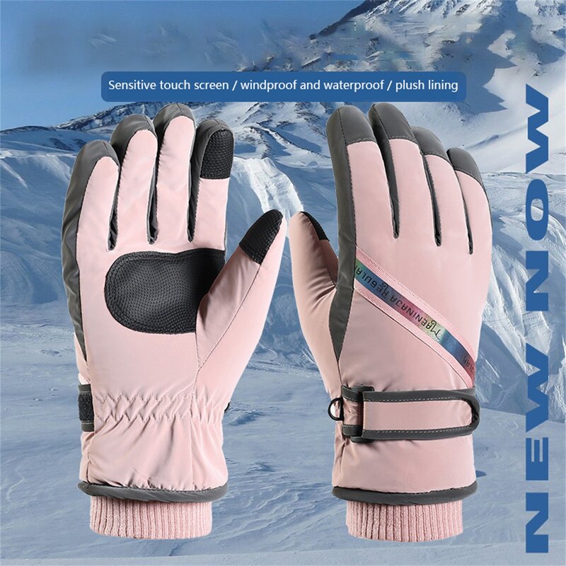 Unisex Touch Screen Gloves Adults Winter Waterproof Warm Gloves for Skiing, Cycling