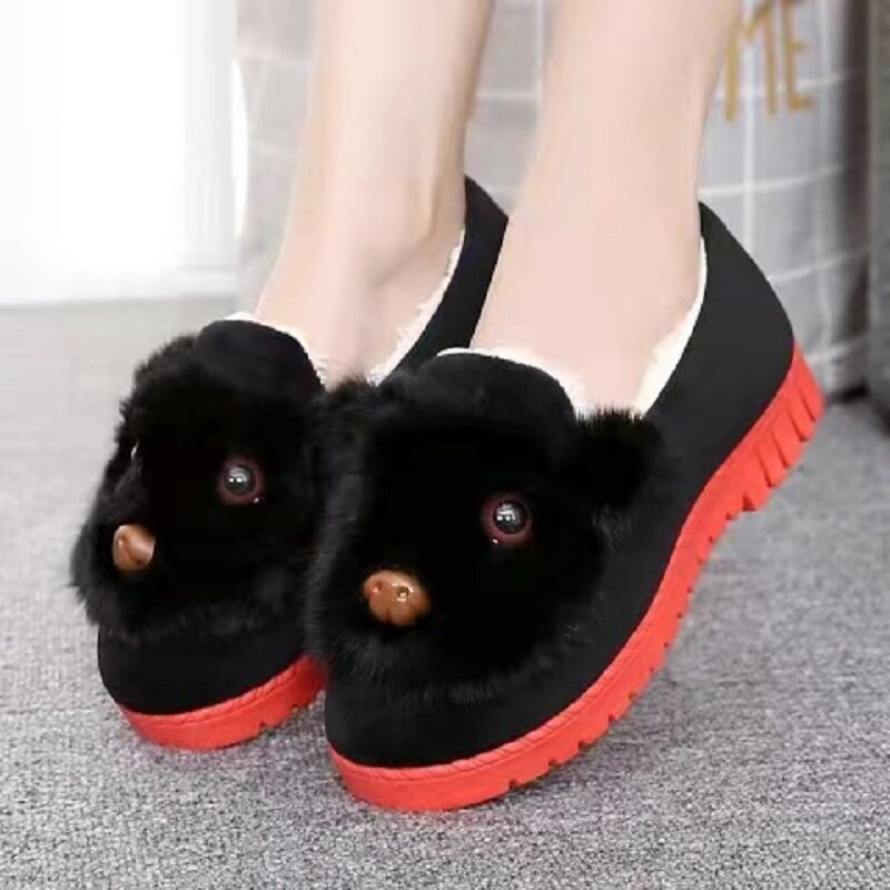 Winter Women Cotton Shoes Thick-soled Warm Non-slip Casual Shoes Home Indoor Slippers Plus Plush Slippers обувь женская зима