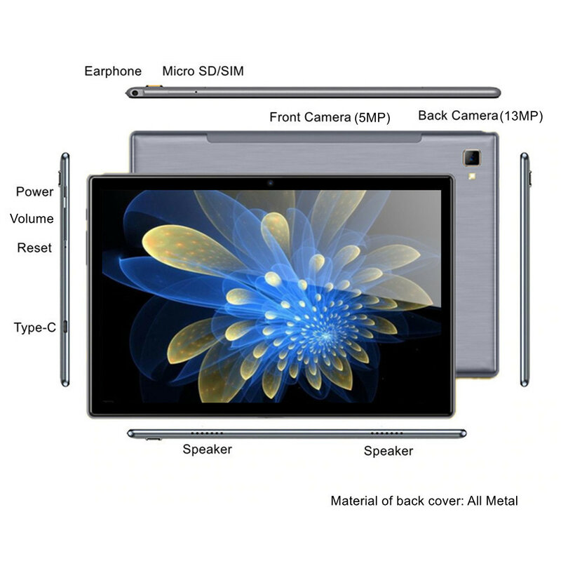 Tablet PC 1920X1200 Jaringan-Panggilan 10.1 Inci Ponsel Ganda Android 10.0 Octa-core