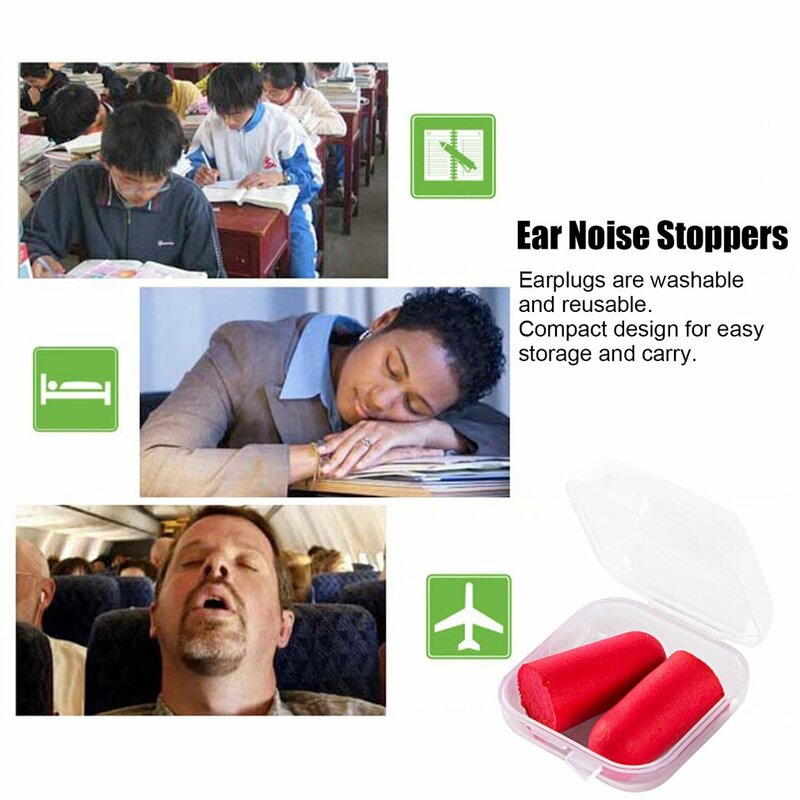Tapones cómodos para los oídos, espuma de reducción de ruido, suaves, protectores para el sueño, de rebote lento, esponja LESHP