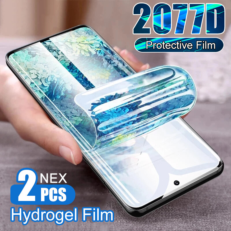 Film Hidrogel untuk Samsung Galaxy A32 A31 A21S A12 A51 A52S A71 A72 Pelindung Layar Penutup Penuh S22 S21 S20 Fe Ultra 10 9 8 Plus